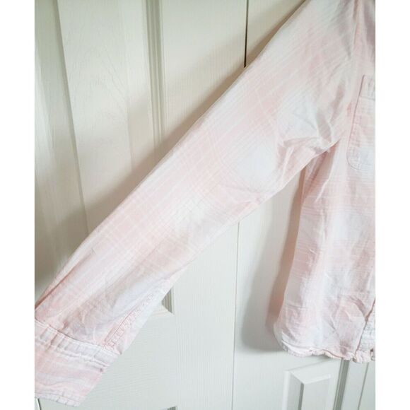 Lauren Ralph Lauren M Pink White Rolltab Long Sleeve Button Up Shirt - Picture 5 of 7